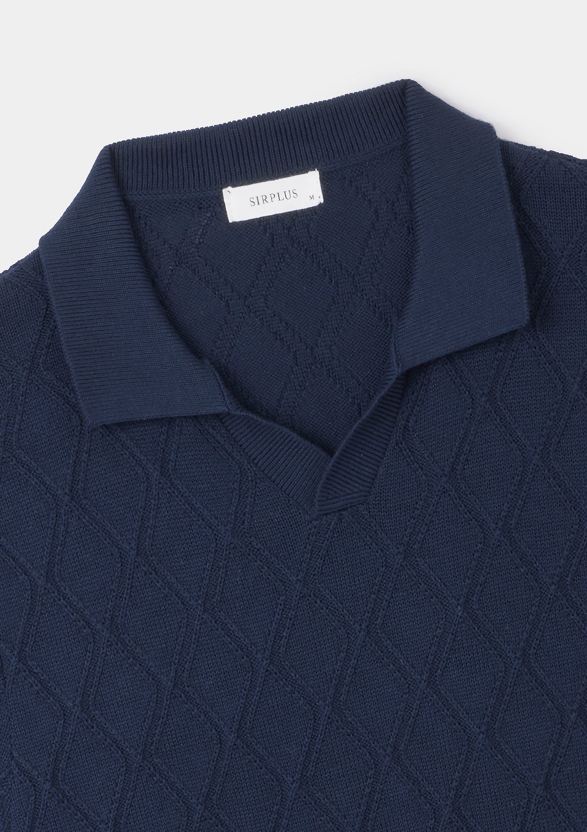 Navy Diamond Knit Resort Polo, Polo Shirt - SIRPLUS