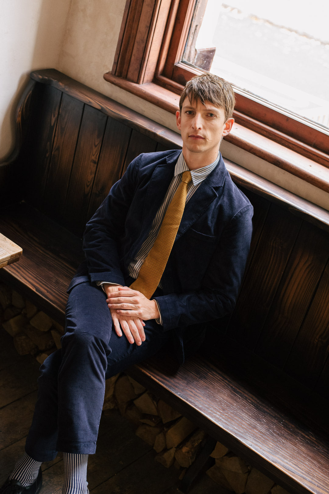 Navy Cotton-Corduroy Casual Trouser, Casual Trousers - SIRPLUS