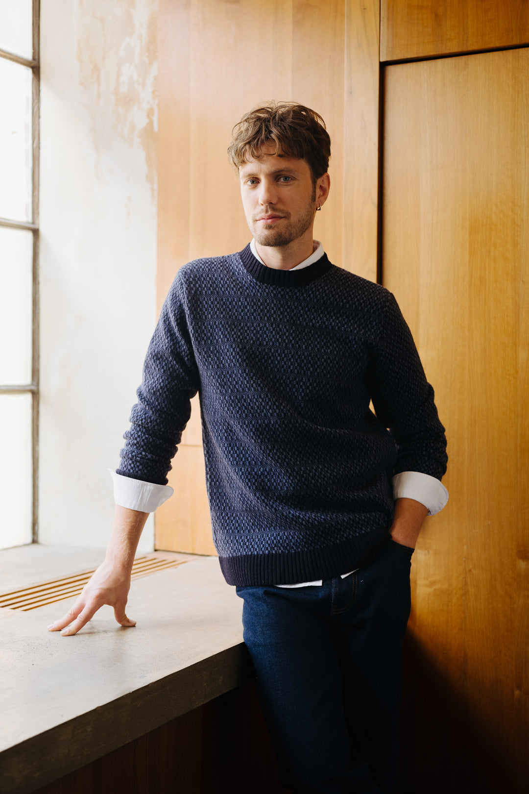 Blue Tile Fair-Isle Jumper, Crew Neck Jumper - SIRPLUS