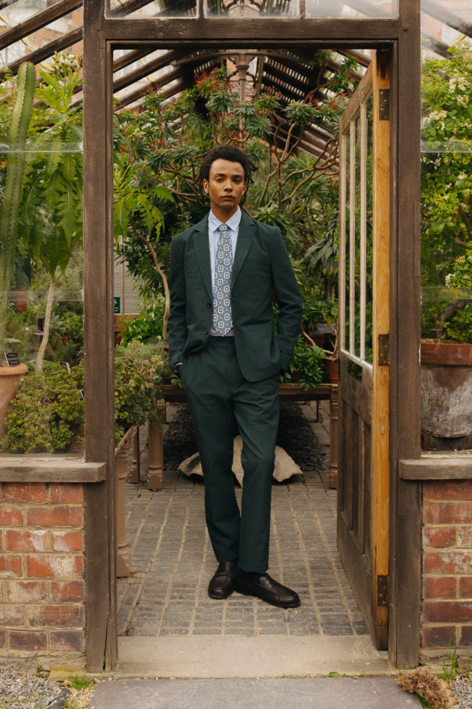 Teal Cotton Seersucker Blazer, Blazer - SIRPLUS