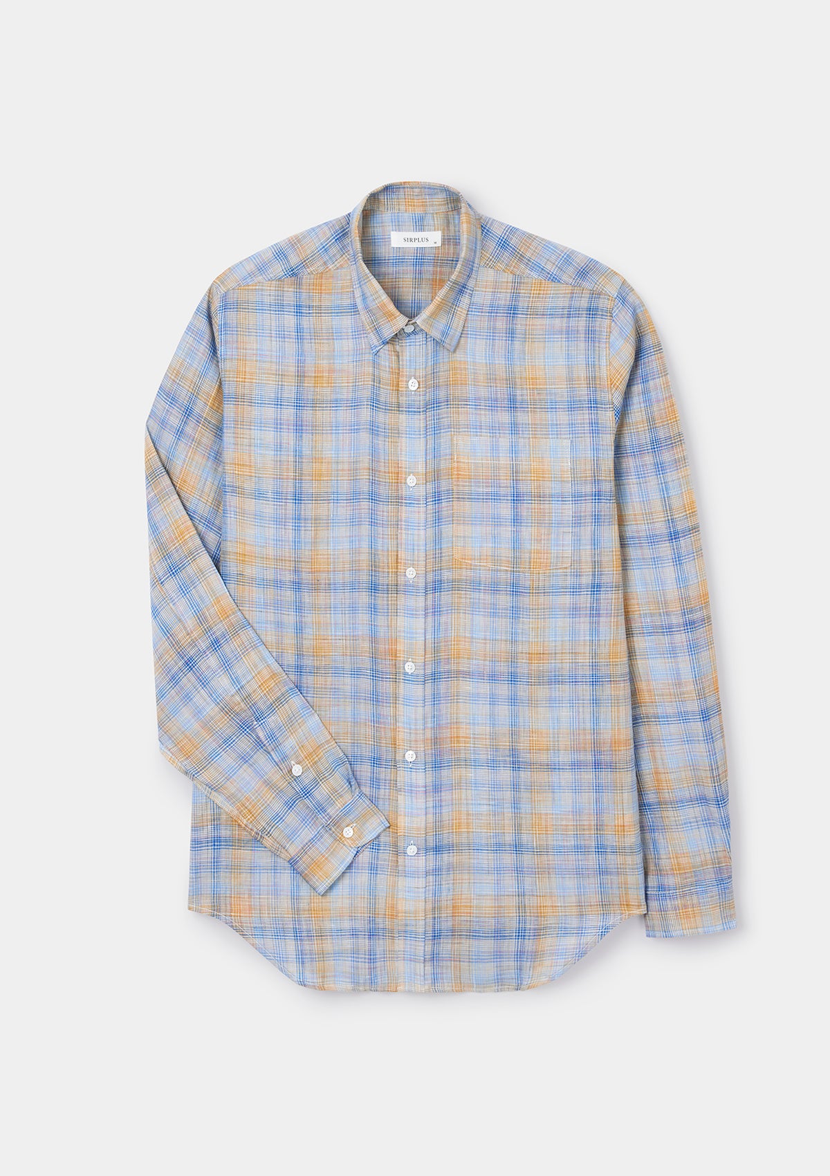 Sunwashed Check Linen Shirt, Collar Shirt - SIRPLUS