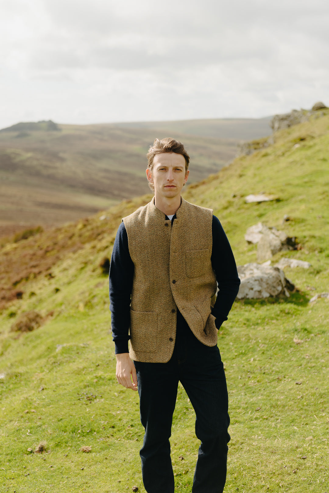 Barley Harris Tweed Nehru Waistcoat, Nehru Waistcoat - SIRPLUS