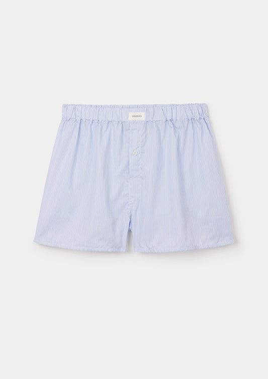 Blue Tone Stripes Cotton Boxer Shorts, Boxer Shorts - SIRPLUS