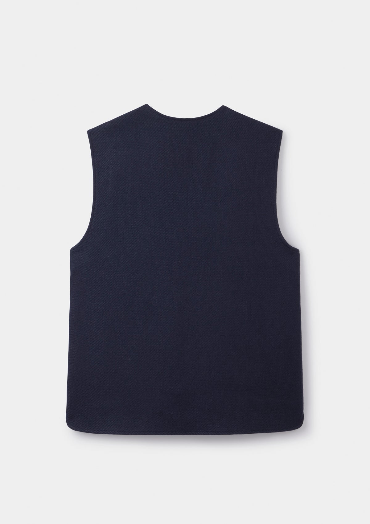 Navy Linen Wool Twill Gilet, Gilet - SIRPLUS