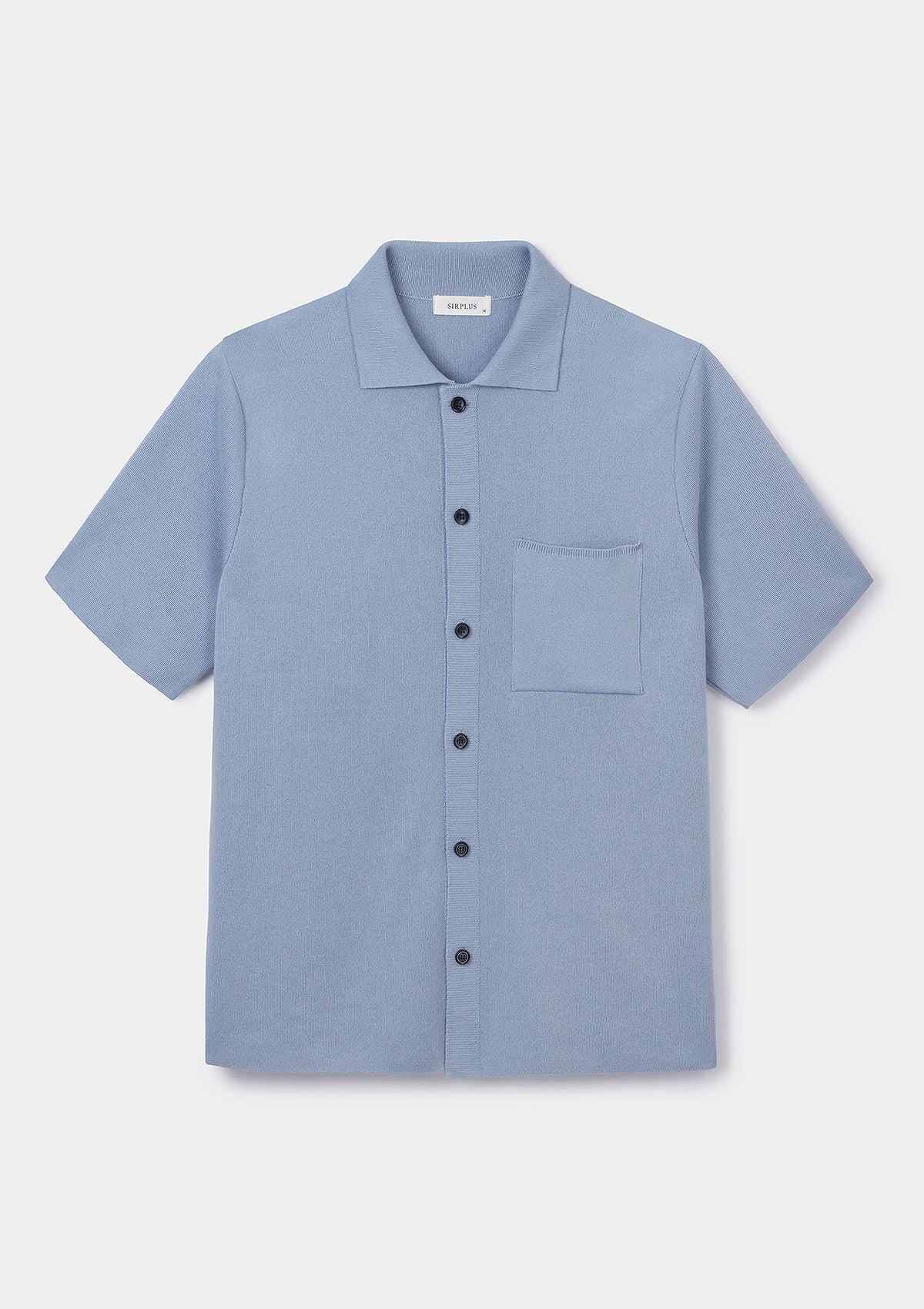 Light Denim Cotton Knit Polo, Polo Shirt - SIRPLUS