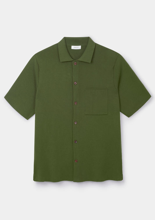 Cactus Green Cotton Knit Polo, Polo Shirt - SIRPLUS