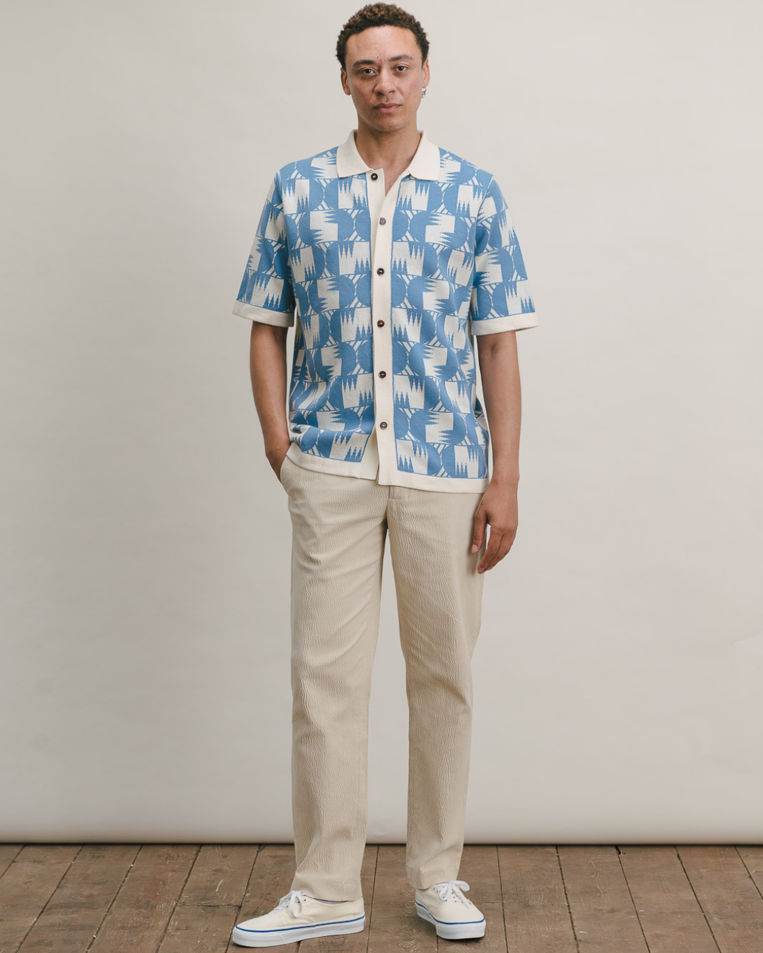Ceramic Blue Underground Tapestry Jacquard Polo