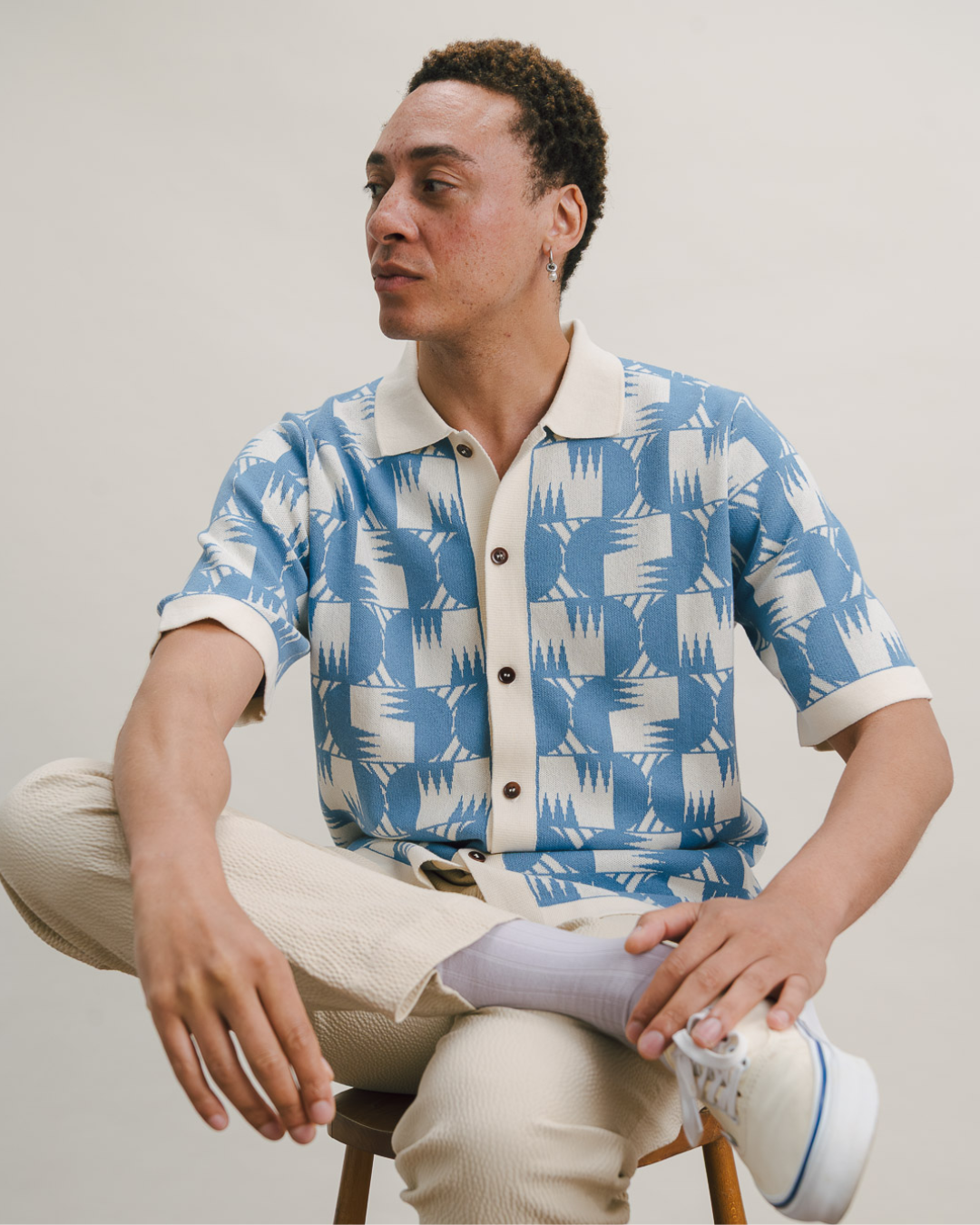 Ceramic Blue Underground Tapestry Jacquard Polo