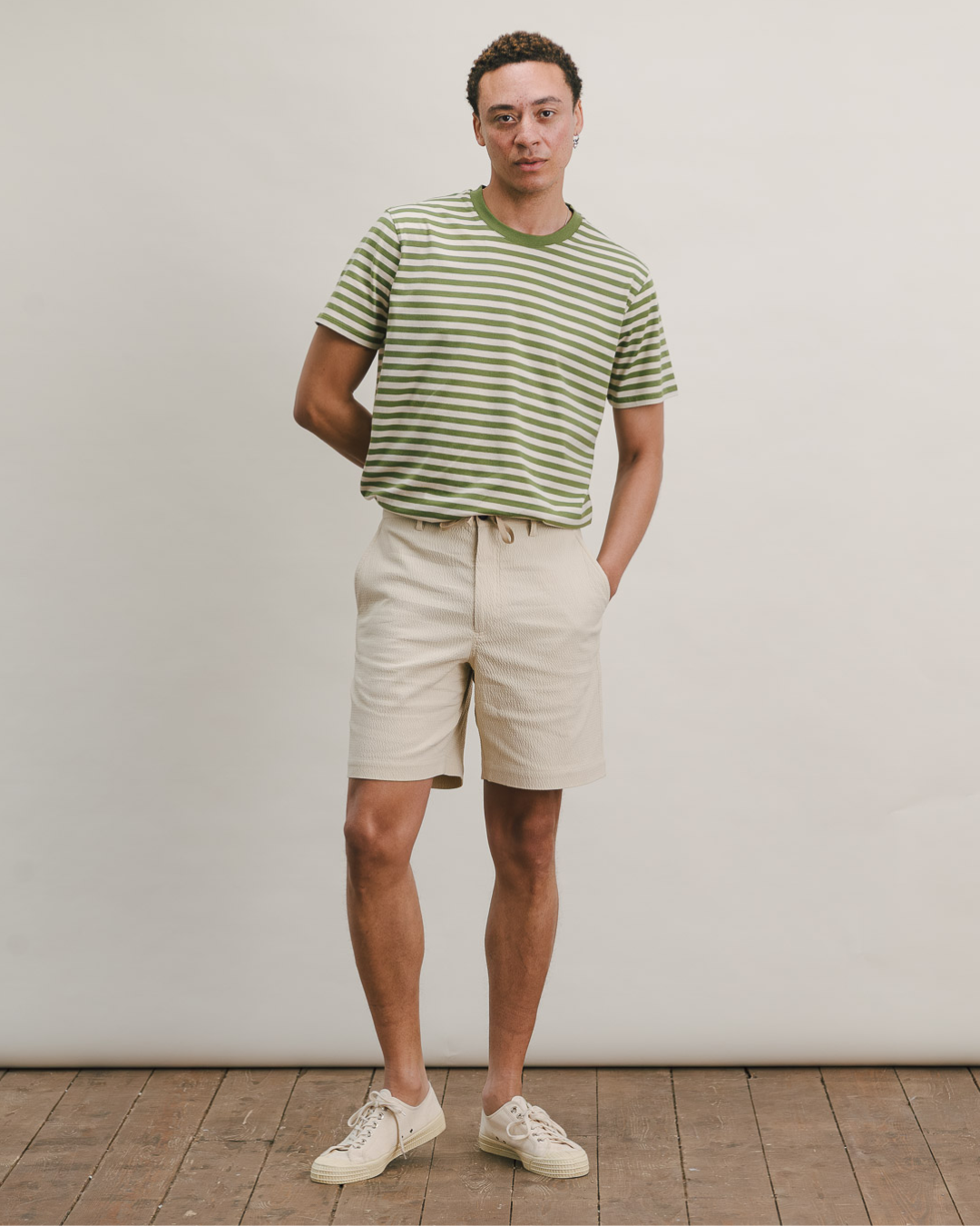 Apple Green Stripe Organic Cotton T-Shirt