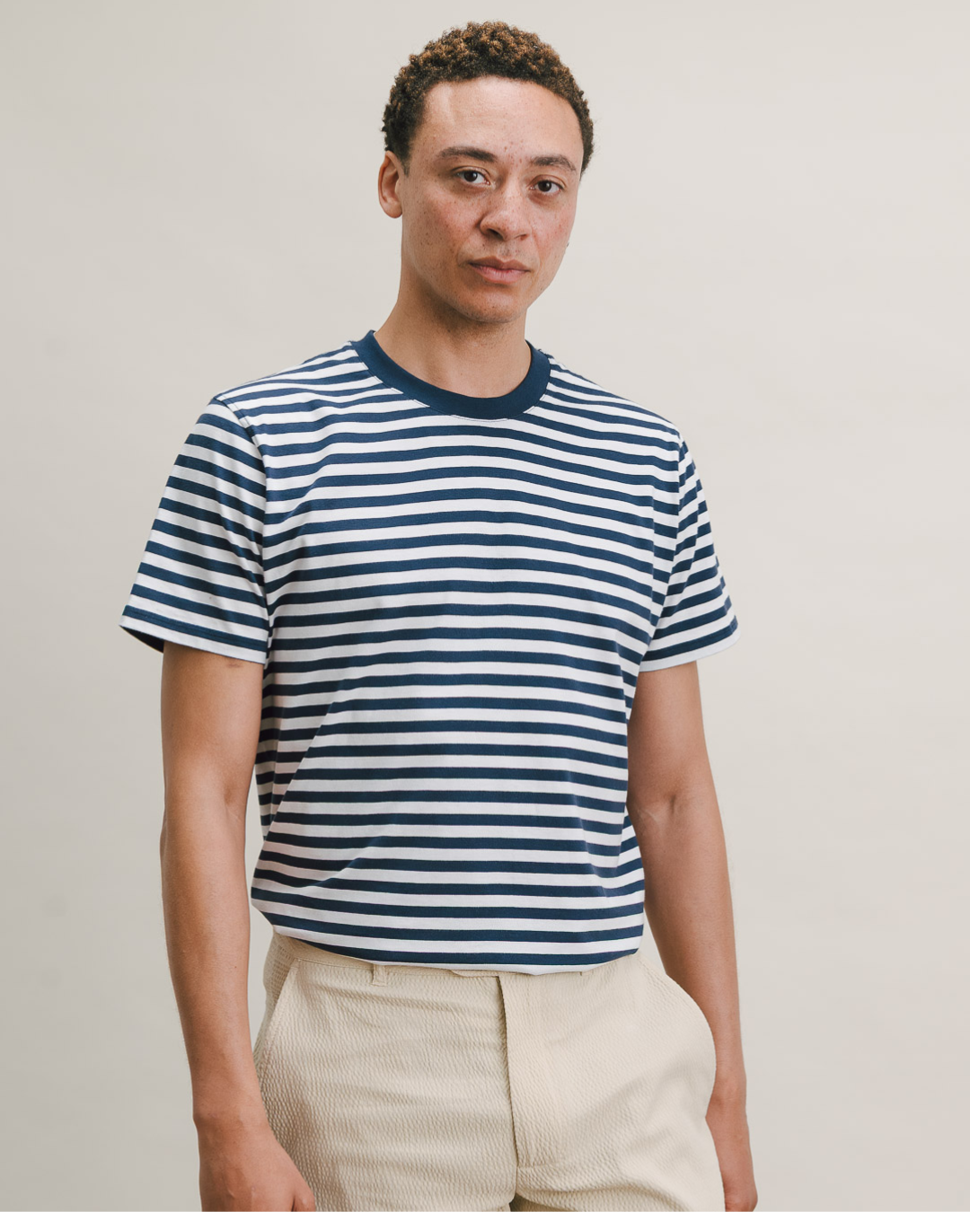 Ink Navy Stripe Organic Cotton T-shirt