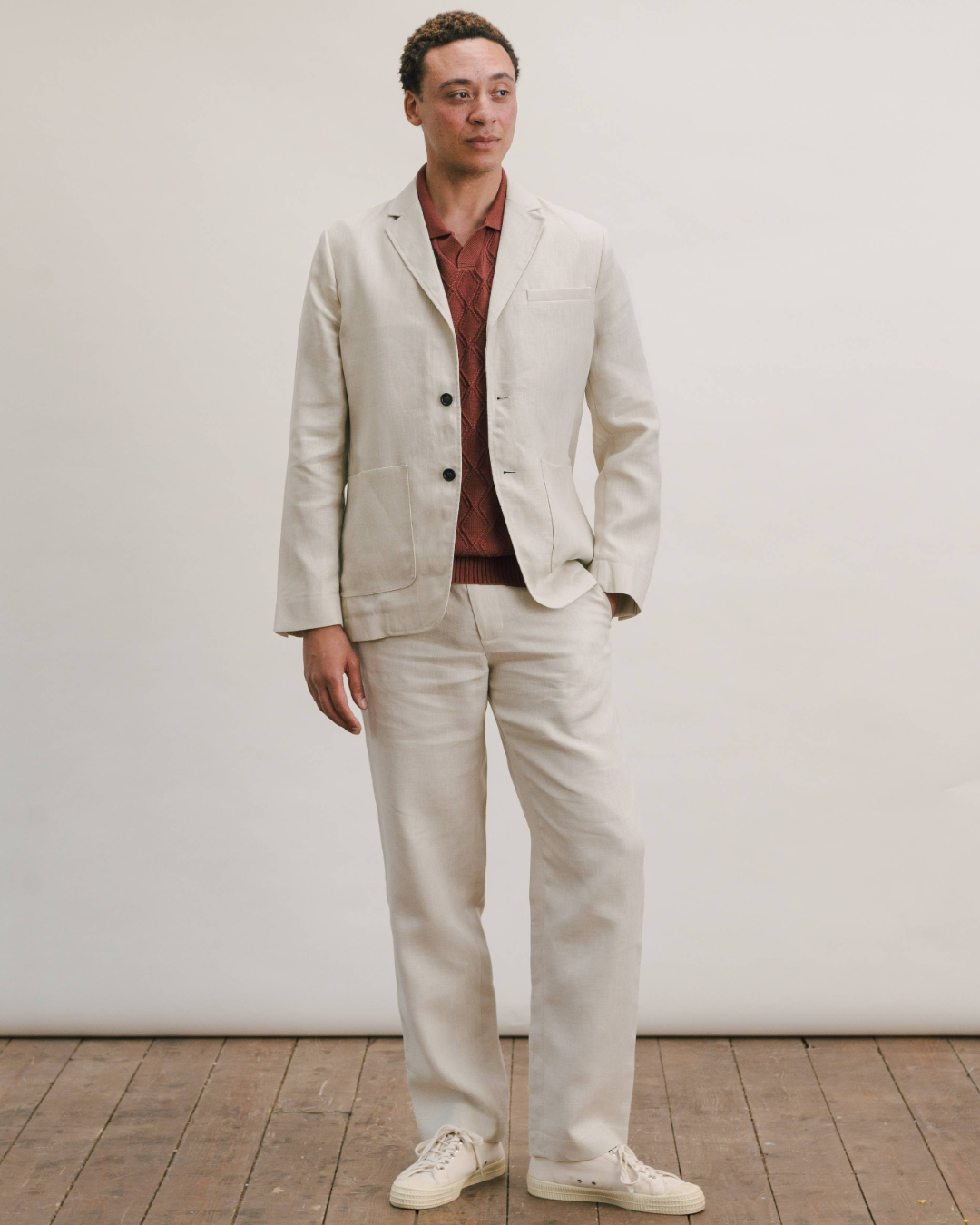 Terracotta Diamond Knit Resort Polo