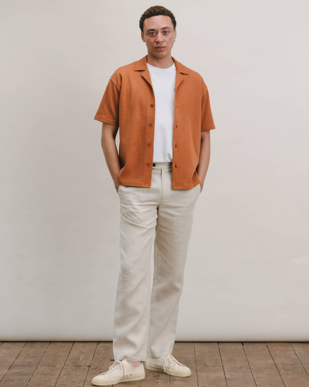 Terracotta Graph Jersey Cuban Shirt