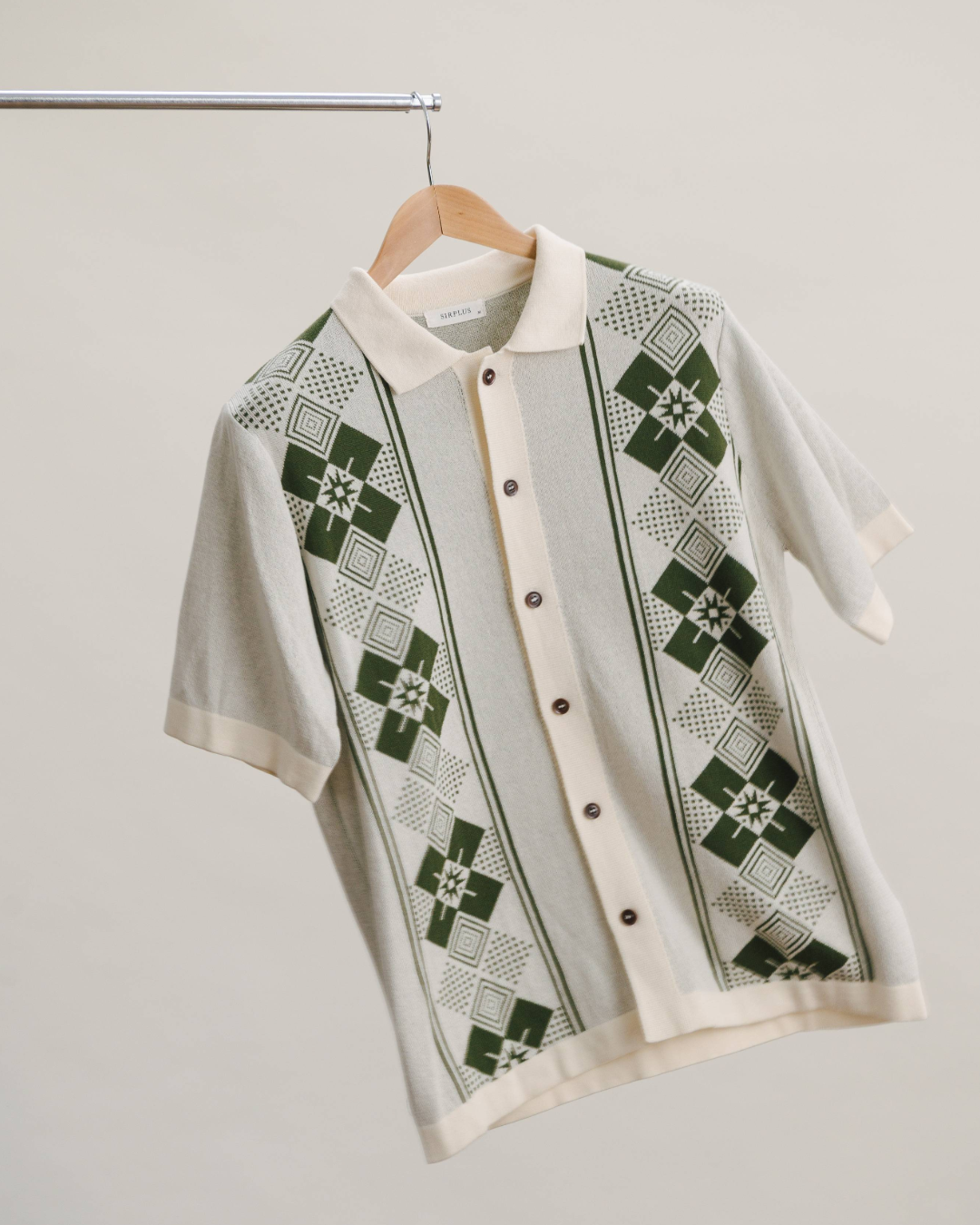 Cactus Green Argyle Jacquard Polo