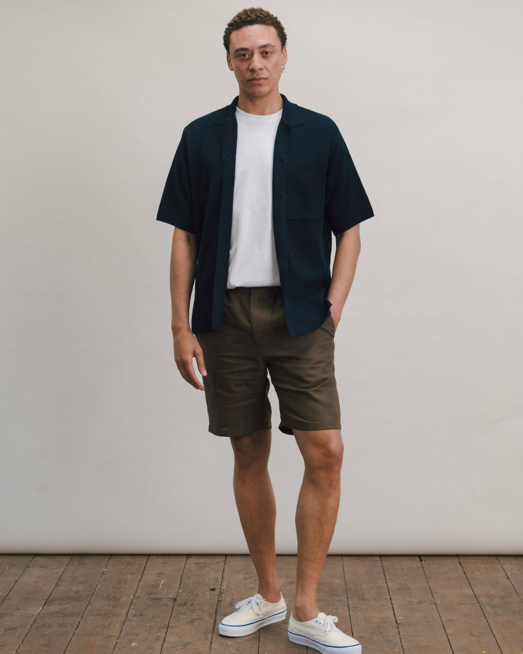 Hickory Brown Linen Drawstring Shorts
