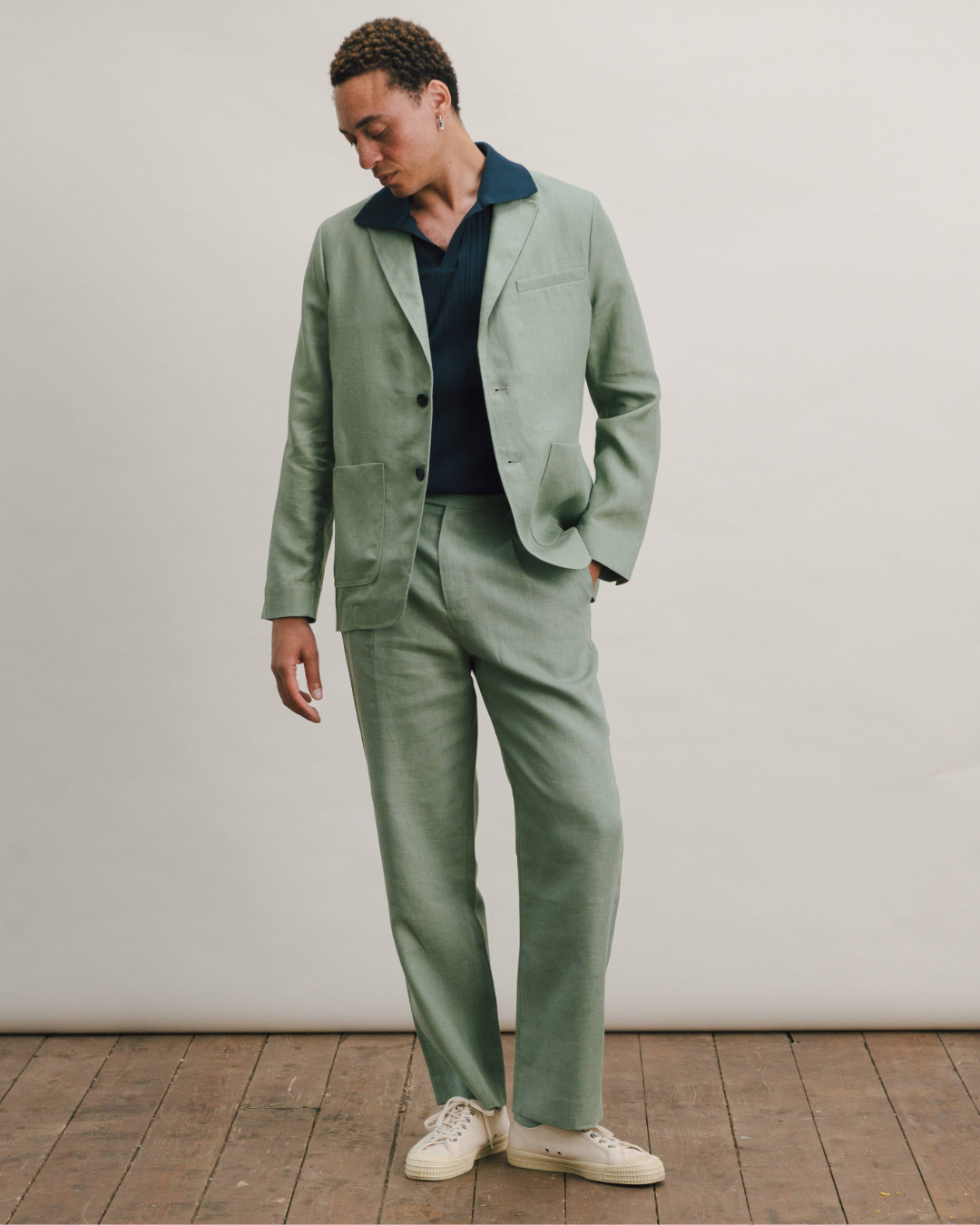 Navy Panel Rib Resort Polo