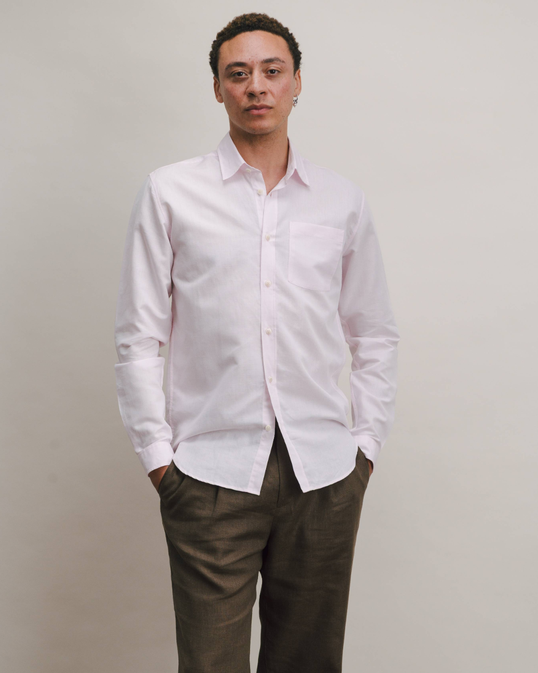Pink Cotton Linen Shirt