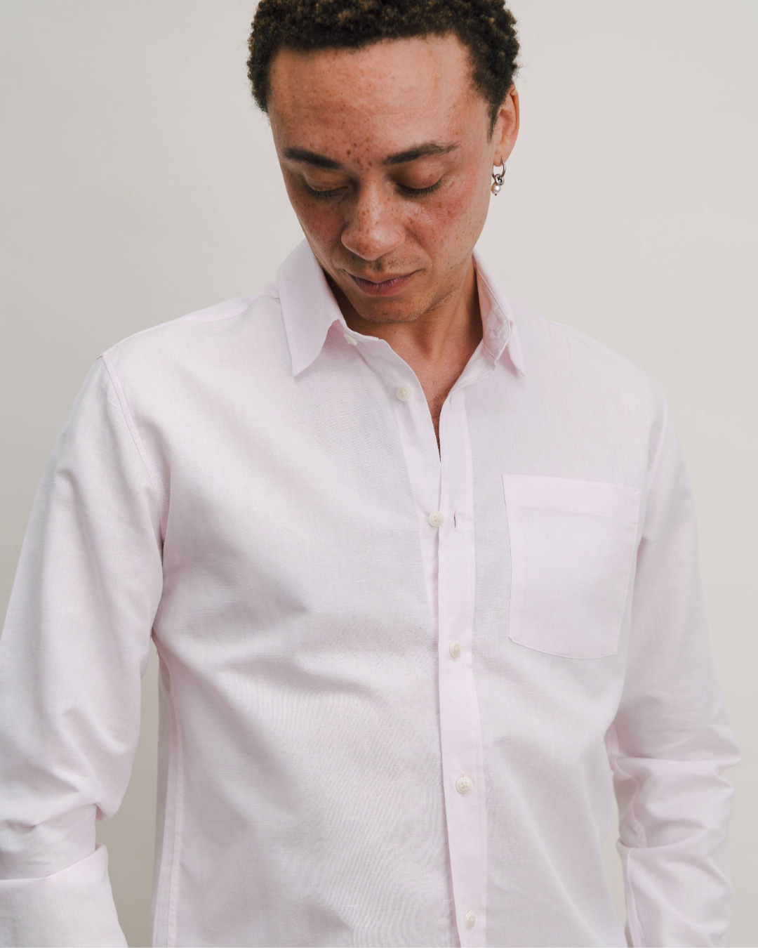 Pink Cotton Linen Shirt