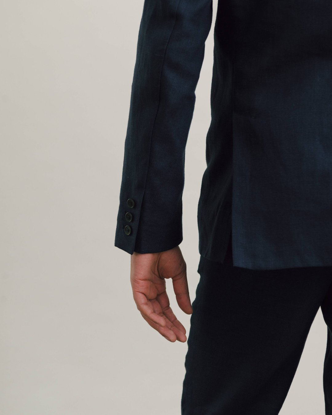 Blue Nights Linen Nehru Jacket