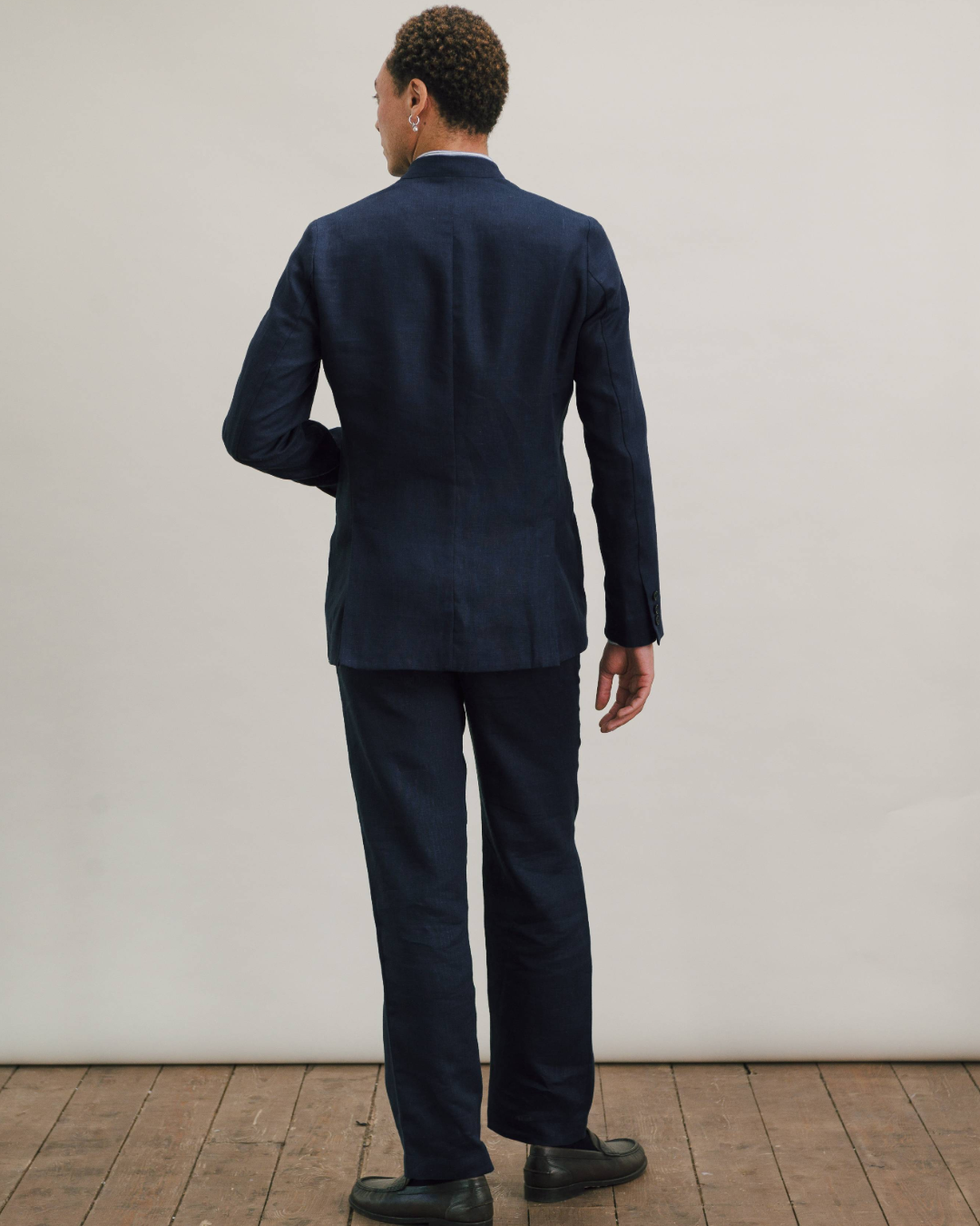 Blue Nights Linen Nehru Suit