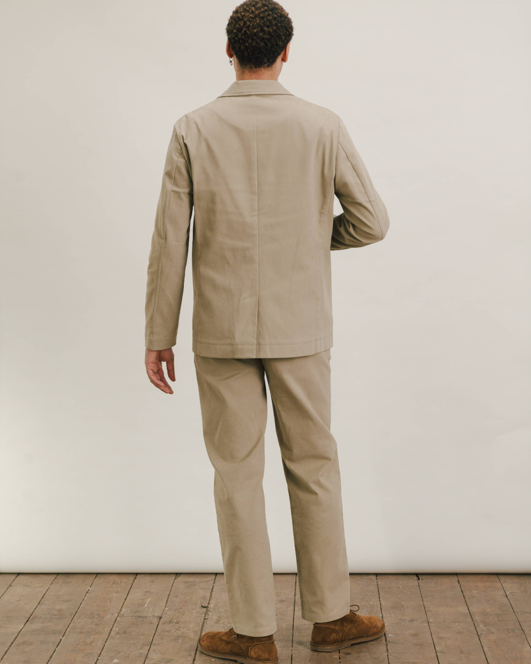 Khaki Cream Cotton Twill Suit