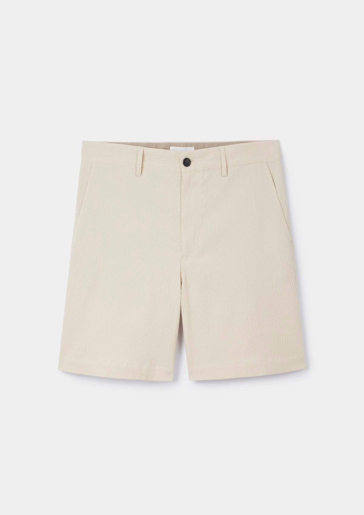 Ecru Seersucker Relaxed Shorts, Shorts - SIRPLUS