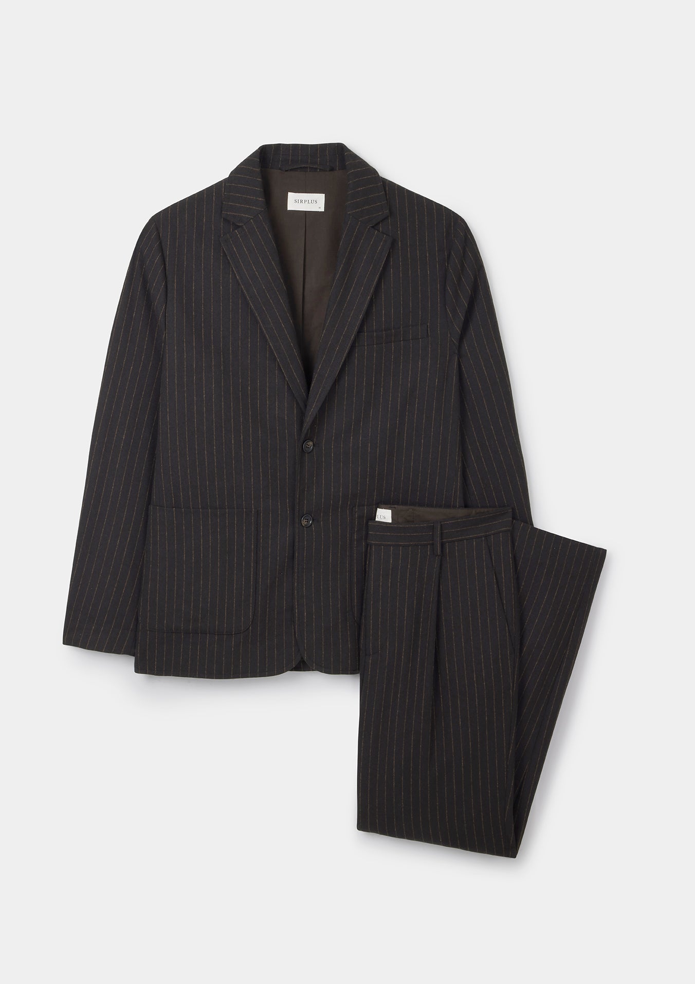 Espresso Chalk Stripe Wool Blazer, Blazer - SIRPLUS