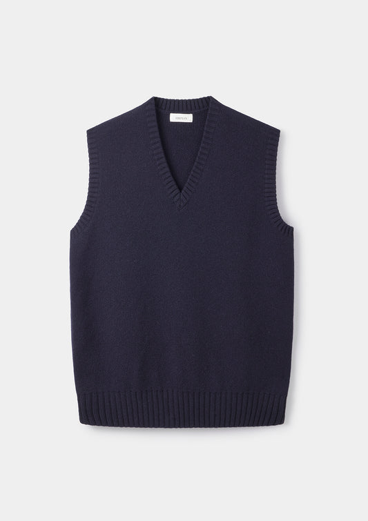 Ink Navy Lambswool Vest by SIRPLUS