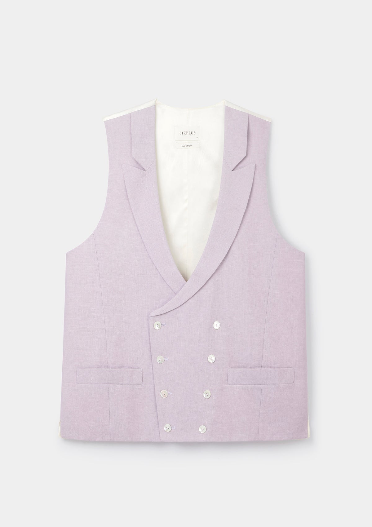 Lavender Fog Peak Lapel Double Breasted Waistcoat, Double Breasted Waistcoat - SIRPLUS