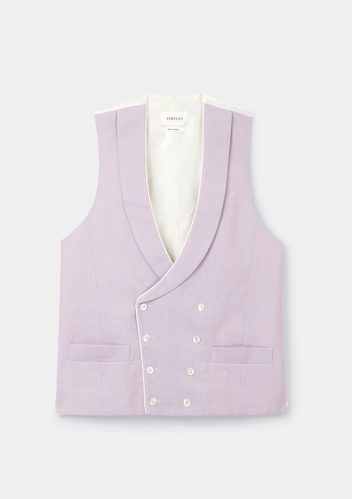 Lavender Fog Shawl Lapel Double-Breasted Waistcoat, Double Breasted Waistcoat - SIRPLUS