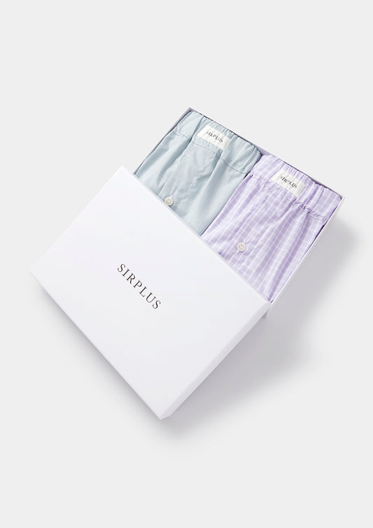 Lilac & Green  Cotton Boxer Shorts Gift Box, Gift Box - SIRPLUS