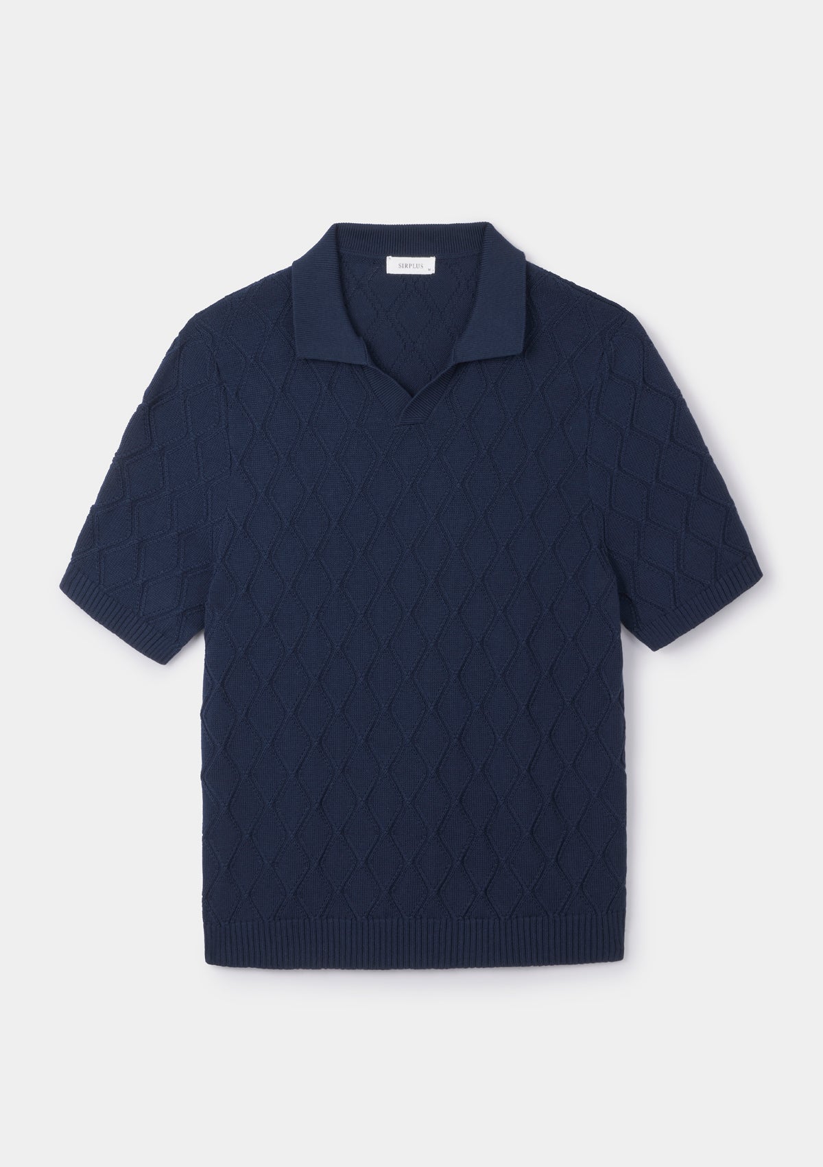 Navy Diamond Knit Resort Polo, Polo Shirt - SIRPLUS
