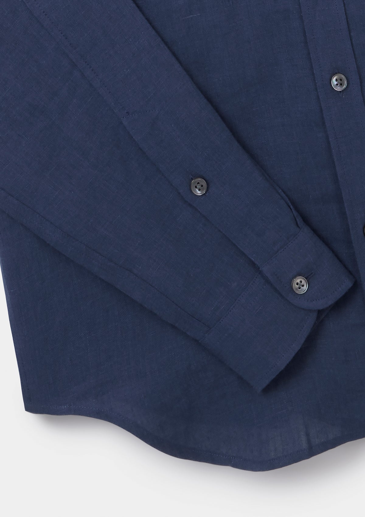 Navy Linen Collared Shirt, Collar Shirt - SIRPLUS