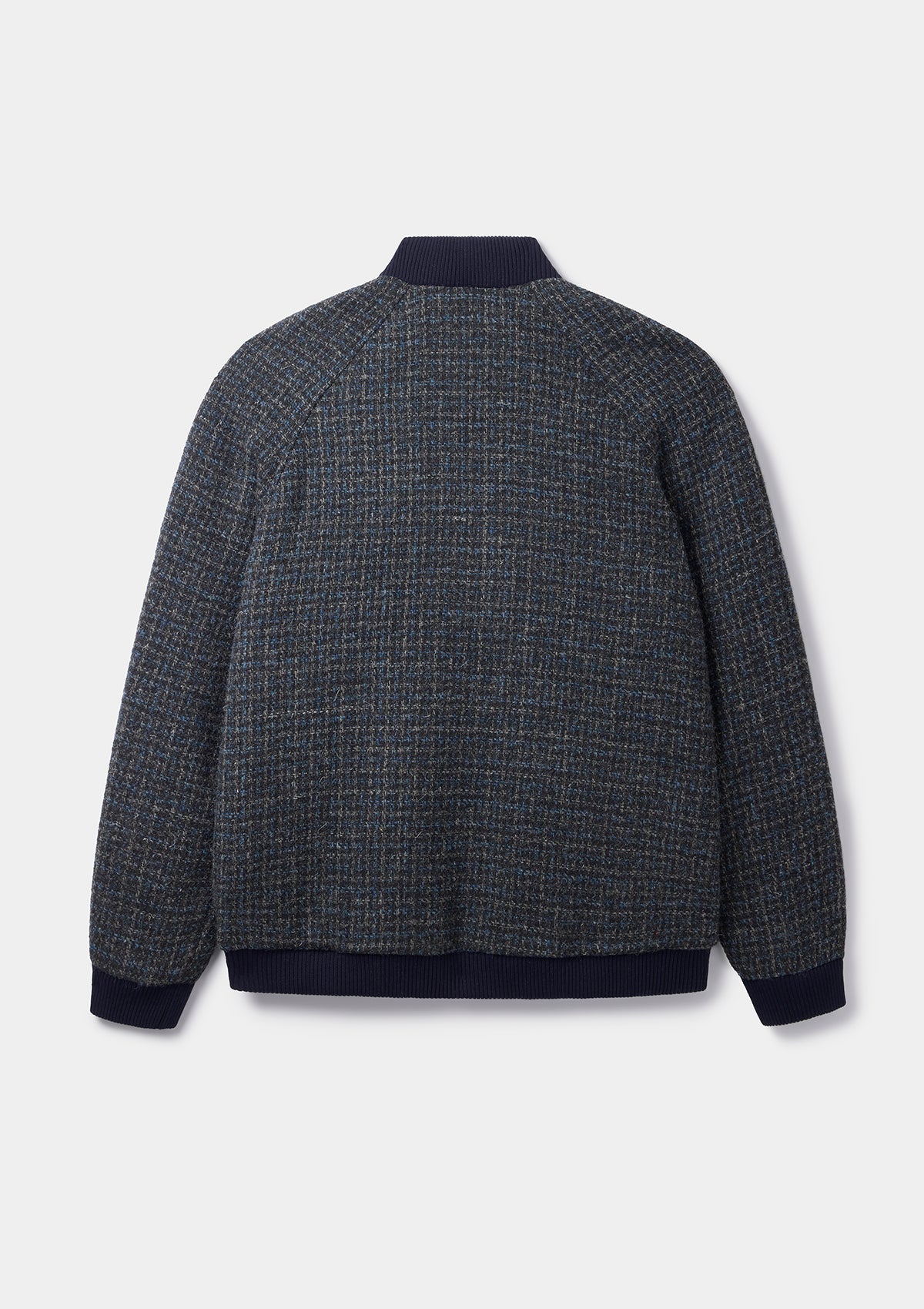 London Cloth Co. Blue & Black Check Bomber Jacket, Bomber Jacket - SIRPLUS