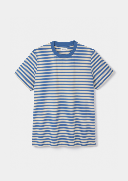Lichen Blue Stripe Organic Cotton T-Shirt, T-Shirt - SIRPLUS