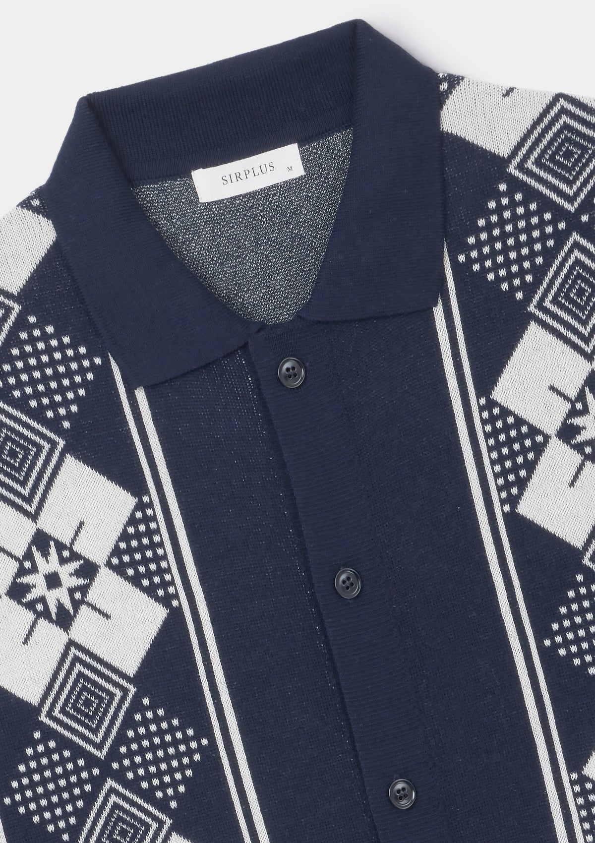 Navy Argyle Jacquard Polo, Polo Shirt - SIRPLUS