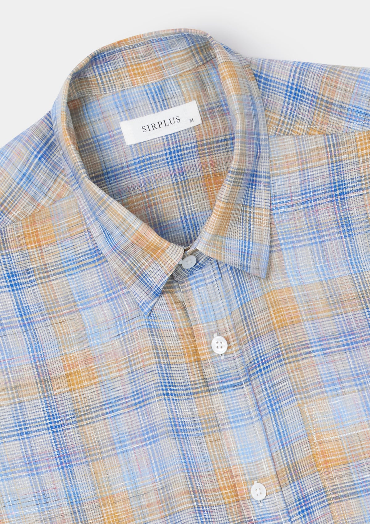 Sunwashed Check Linen Shirt, Collar Shirt - SIRPLUS
