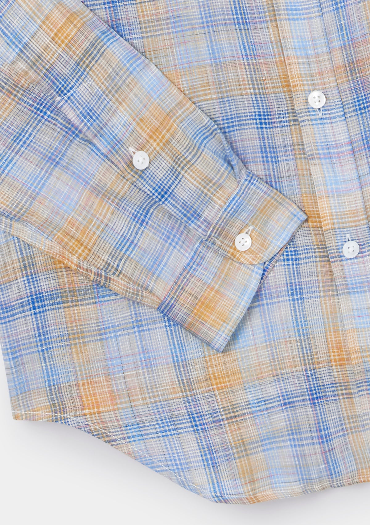Sunwashed Check Linen Shirt, Collar Shirt - SIRPLUS