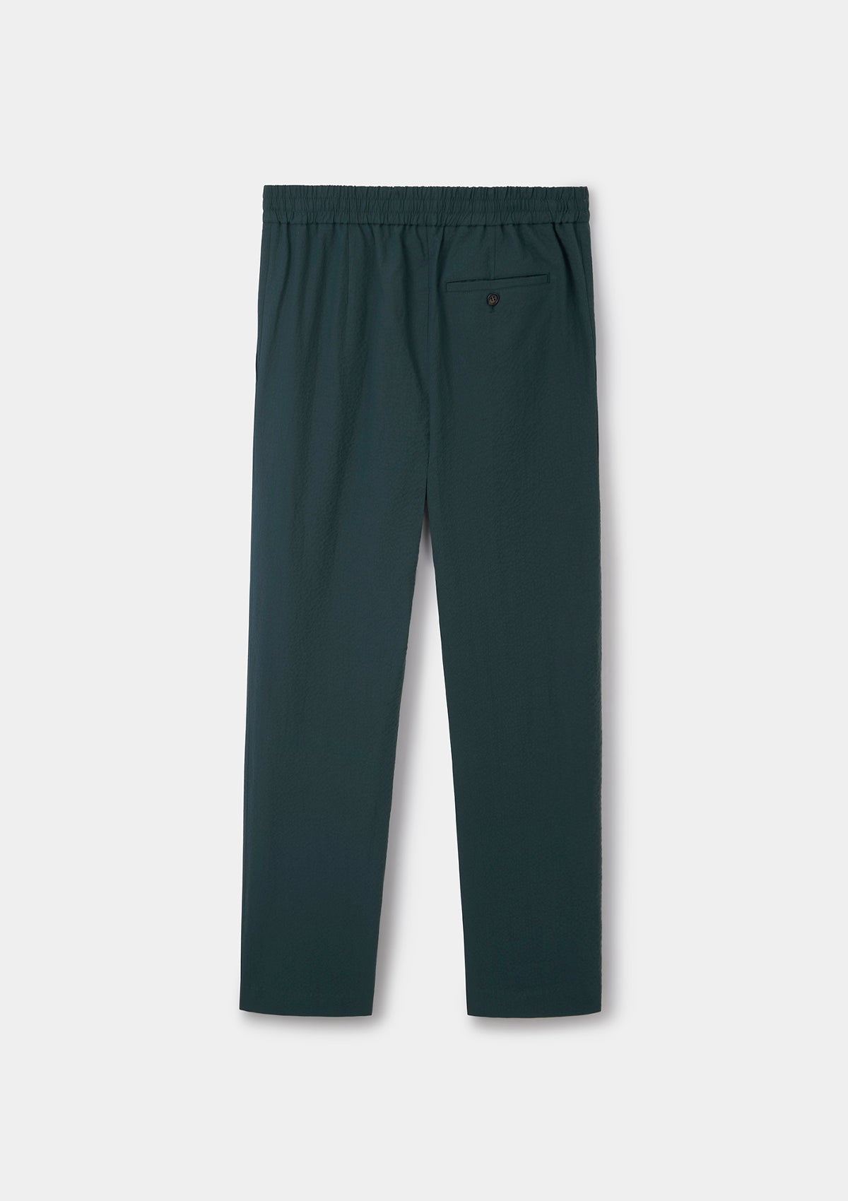 Teal Seersucker Drawstring Trousers, Casual Trousers - SIRPLUS