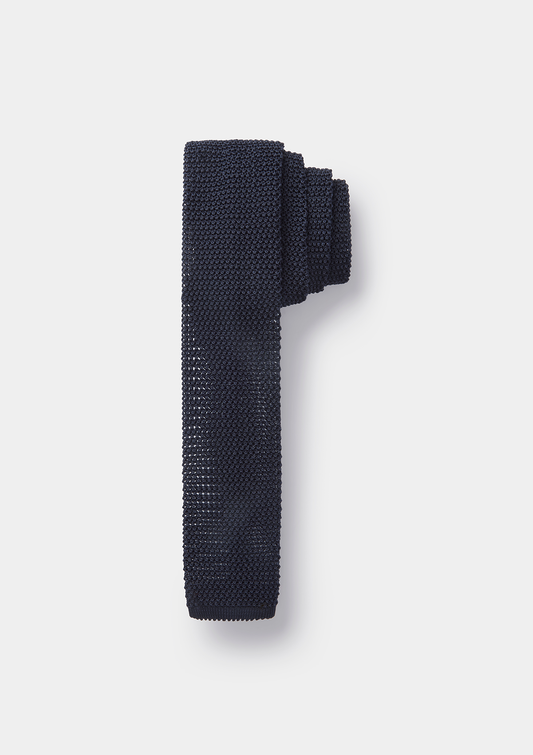 Ink Navy Silk Knitted Tie, Tie - SIRPLUS