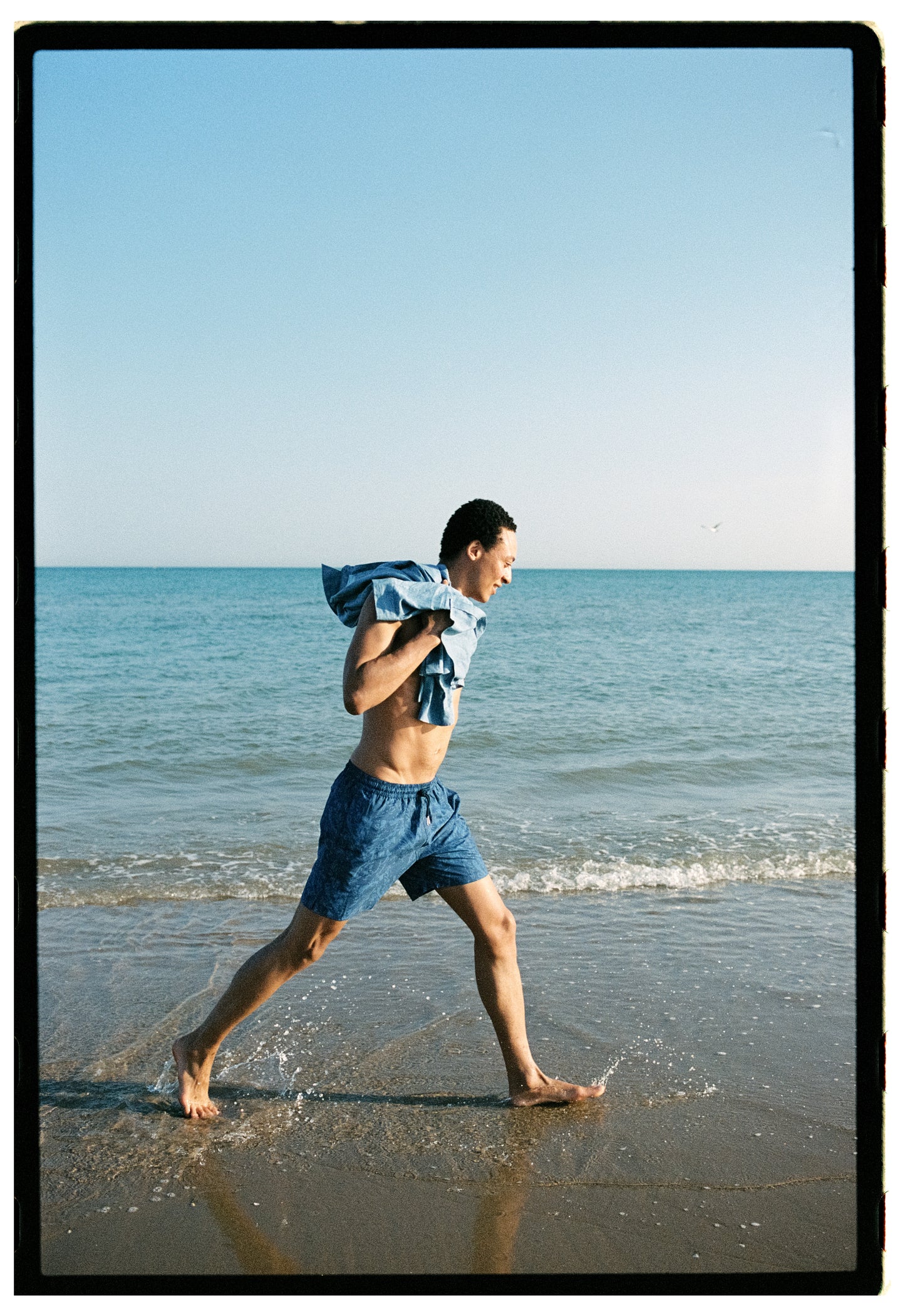 Blue Expressionist Print Seaqual® Swim Shorts, Swimshorts - SIRPLUS