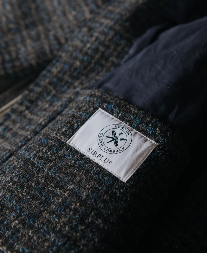 London Cloth Co. Blue & Black Check Bomber Jacket, Bomber Jacket - SIRPLUS