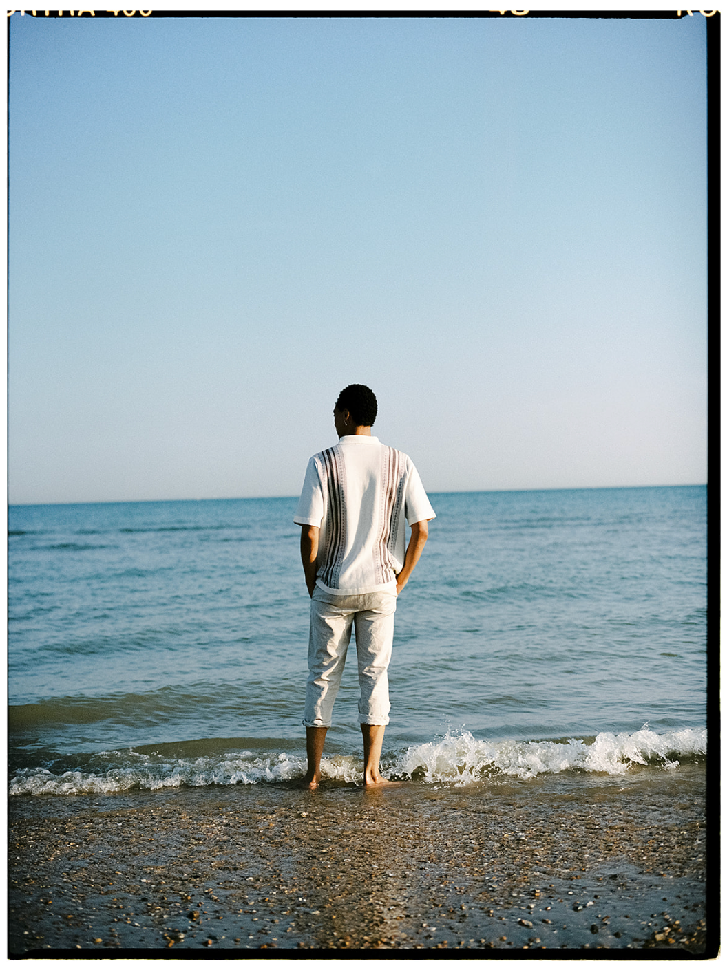 Cream Woven Panel Jacquard Polo, Polo Shirt - SIRPLUS