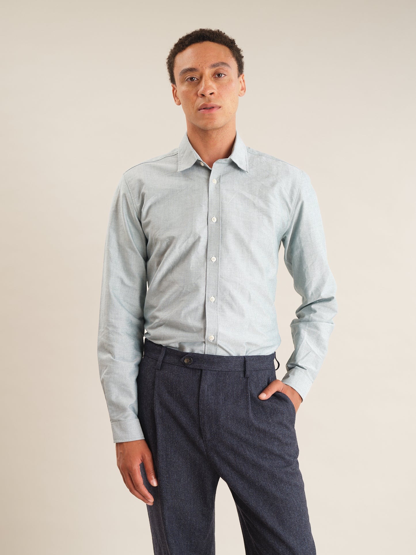 Sea Green Oxford Collared Shirt, Collar Shirt - SIRPLUS