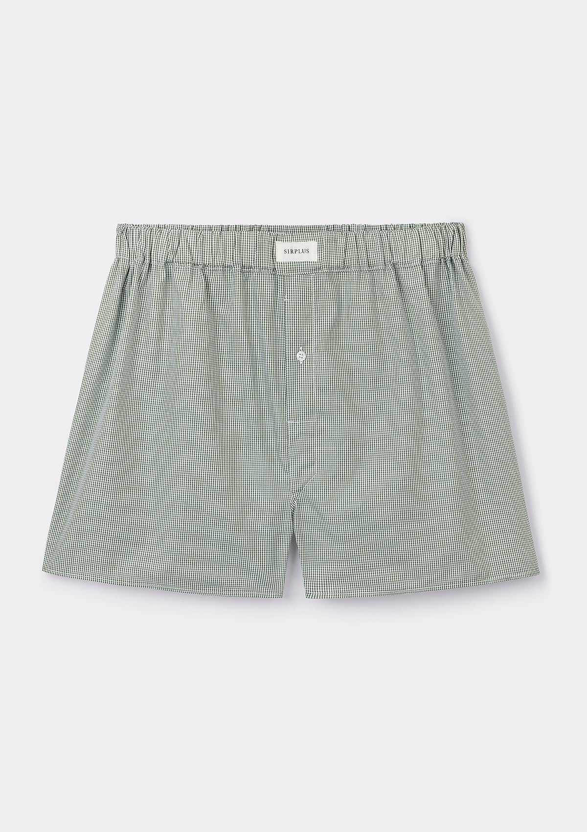 Green Gingham Cotton Boxer Shorts, Boxer Shorts - SIRPLUS