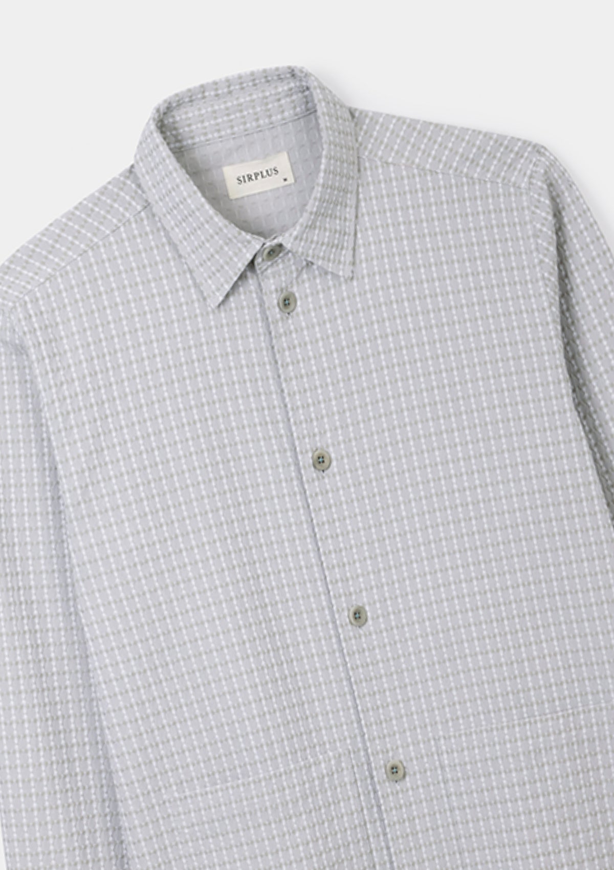 Seafoam Grey Stitch Overshirt, Overshirt - SIRPLUS