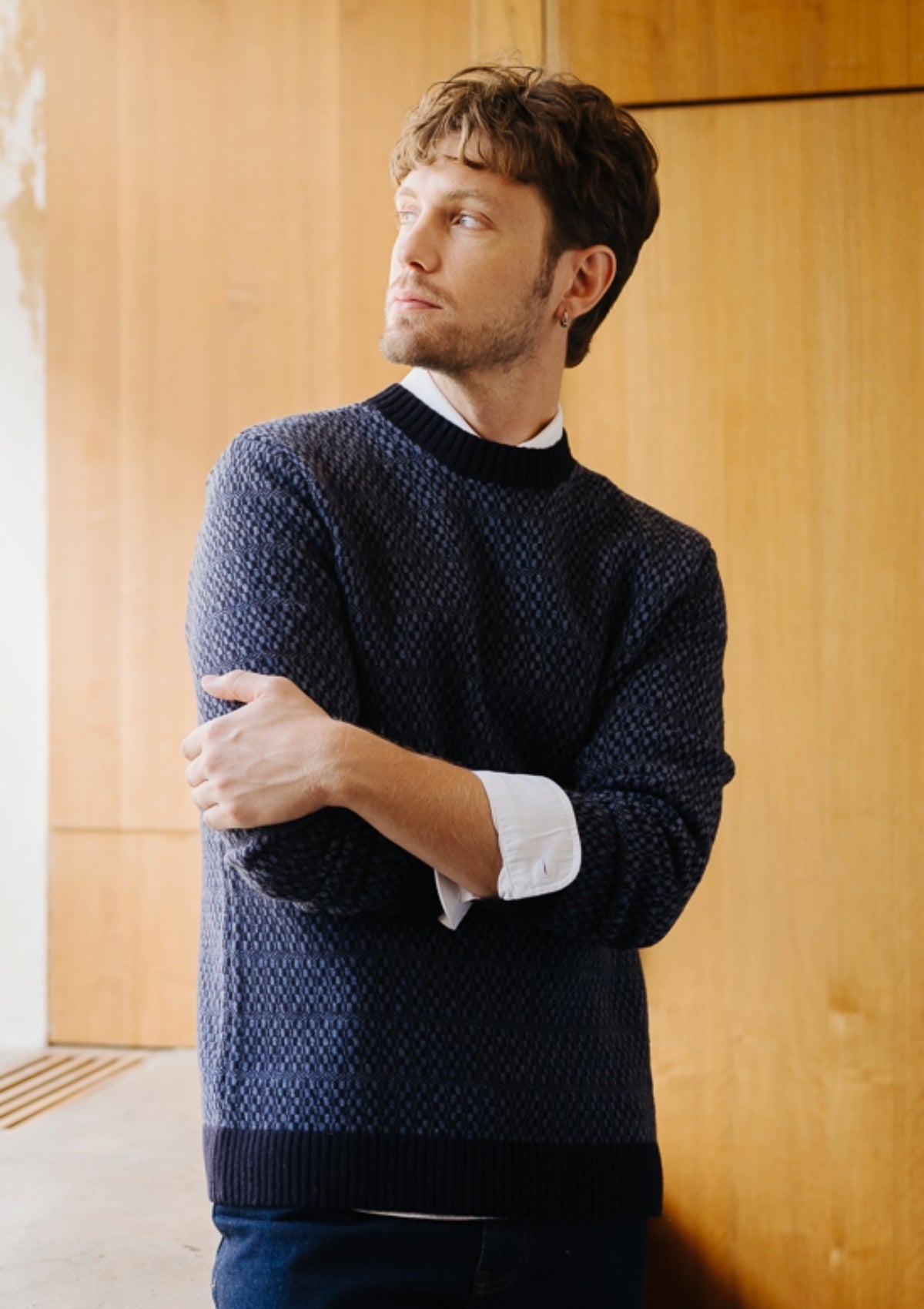 Blue Tile Fair-Isle Jumper, Crew Neck Jumper - SIRPLUS