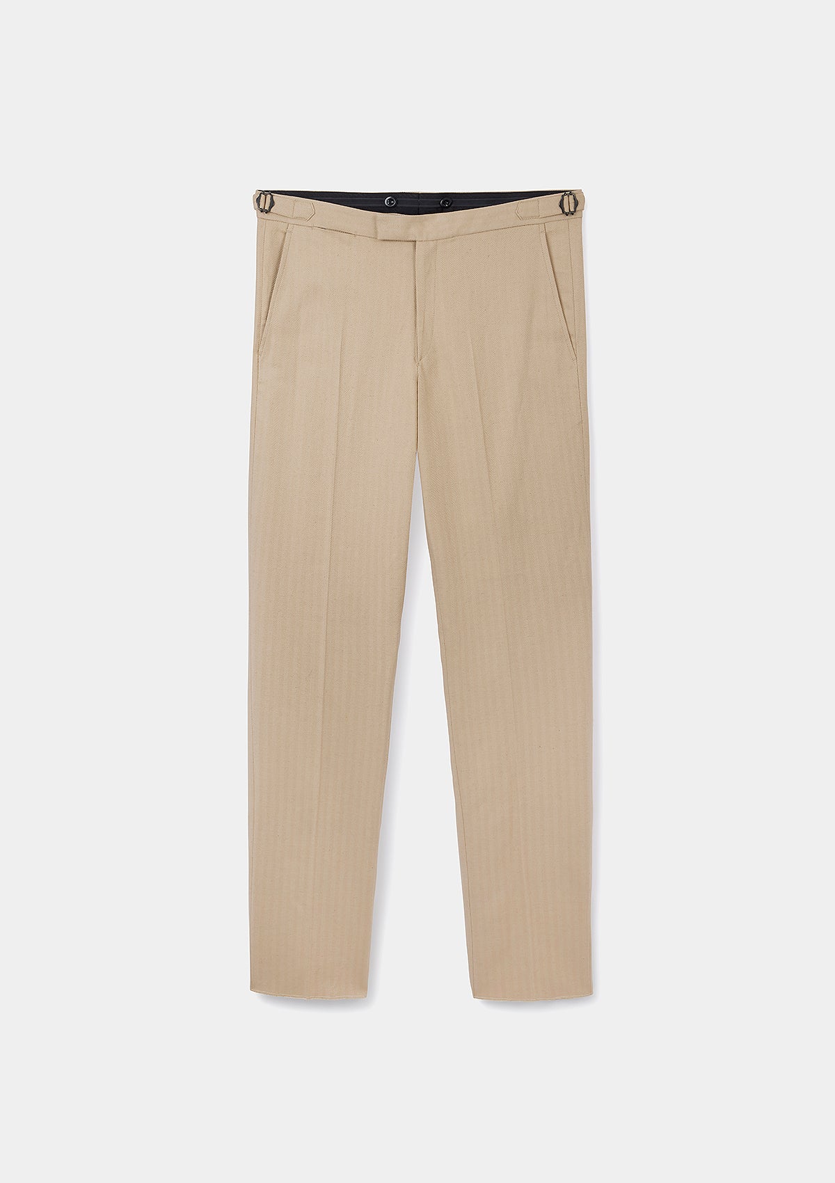 Sand Herringbone Cotton Linen Nehru Suit, Suits - SIRPLUS
